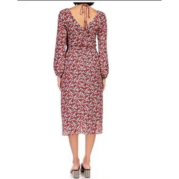 Sanctuary Floral Print Chiffon Halter Neck L/S Cut-Out Midi Dress 18W NWT $149 - Picture 2 of 12